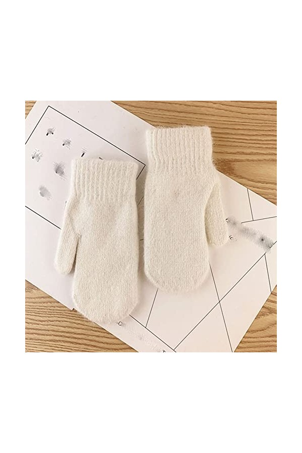 LSDJGDDE Femmes Hiver Garder au Chaud Gants en Peluche élasticité Doux Doigts complets Mitaines Imitation Fourrure de Lapin G