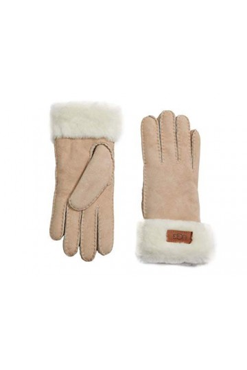 UGG Turn Cuff Water Resistant Sheepskin Gloves Charcoal MD