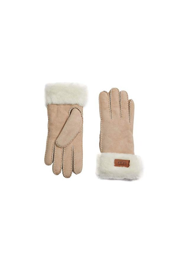 UGG Turn Cuff Water Resistant Sheepskin Gloves Charcoal MD