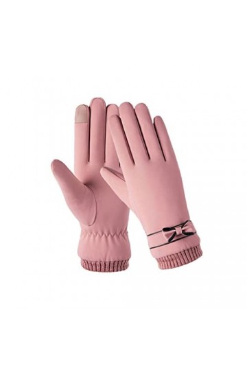 Gants dhiver coupe-vent imperméables en peluche pour femme avec écran tactile doux pour la peau A, taille unique 