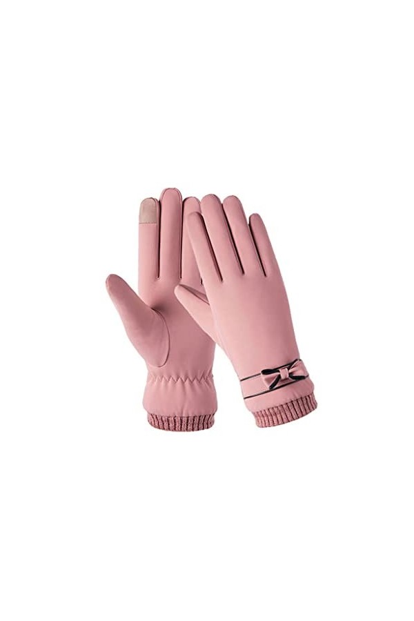 Gants dhiver coupe-vent imperméables en peluche pour femme avec écran tactile doux pour la peau A, taille unique 