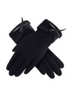 Gants Hiver Femmes Plus Velours Épaissir Garder Au Chaud Écran Tactile En Plein Air Vélo Mignon Belle Élégant Élasticité Soli