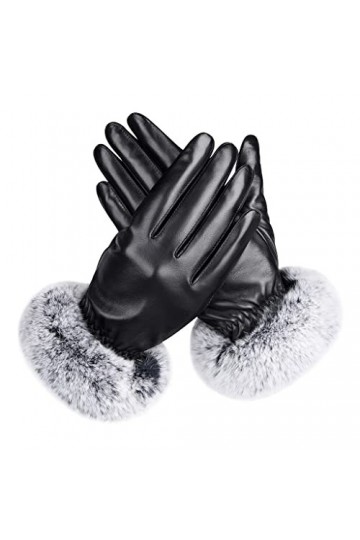 Gants Gants en cuir de mouton véritable automne-hiver pour femmes Mitaines en cuir véritable Gants dautomne-hiver Hommes fem