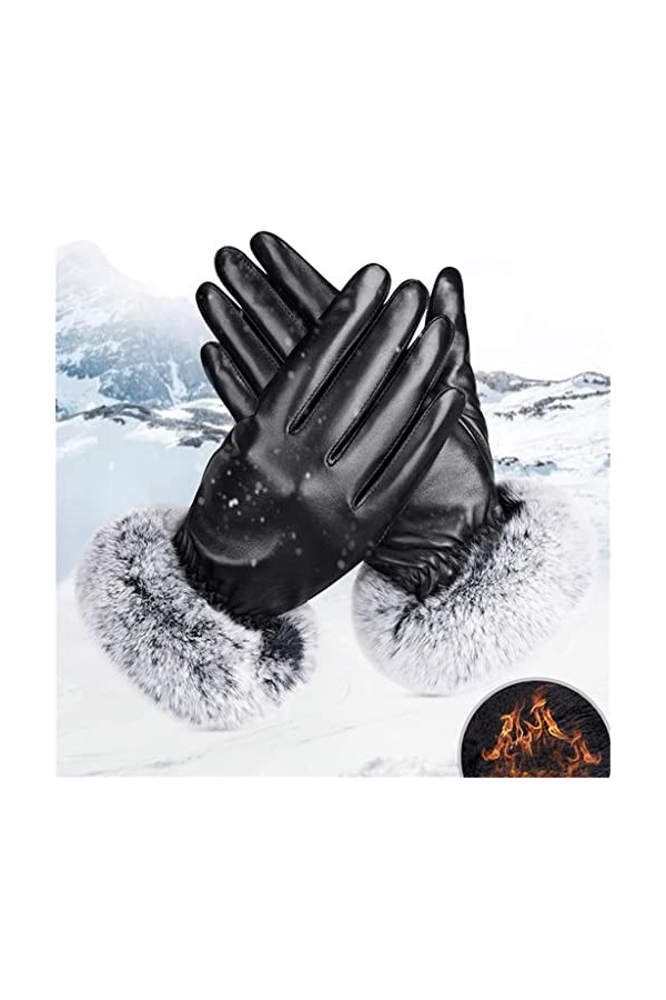Gants Gants en cuir de mouton véritable automne-hiver pour femmes Mitaines en cuir véritable Gants dautomne-hiver Hommes fem