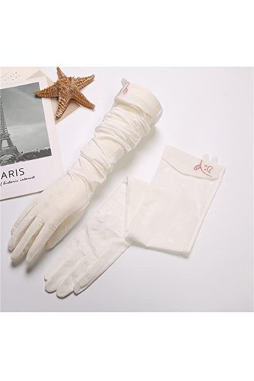 YANYUESHOP Gants de conduite mi-longs dété pour femme - Manches fines - En soie glacée - Couleur : C - Taille : 57 x 11 cm