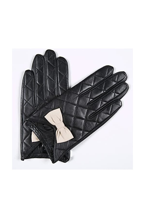 GUFYRH Gants en Cuir dhiver Femmes Gants à écran Tactile Chaud Doux Conduite nœud Papillon Color : 1-Pack, Size : S Code 