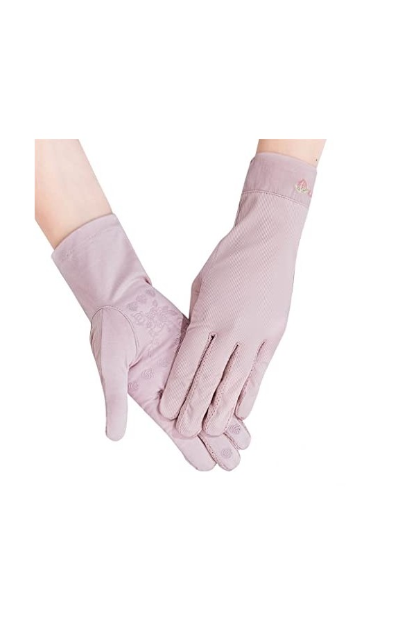 Gants décran Tactile en Dentelle de Coton été Femmes Boucle Maille Creuse Conduite Gants déquitation Confortable et léger 