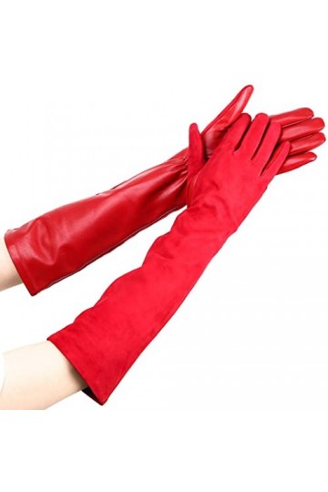 n/a Gants for Femmes de Couleur Mouton, Gants en Cuir for Femmes, Gardez Les Longs Gants Chauds des Femmes dhiver Color : A