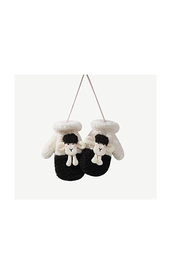 TWDYC Velours de Dessin animé Gants de Cou Suspendu, Hiver for Femmes et Gants Chauds épaissies Velours Color : B, Size : On