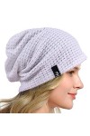 HISSHE Femmes Slouch Bonnets Knit Béret Skullcap Longs Chapeaux Baggy dhiver Dété B08w, Multi Rouge, M