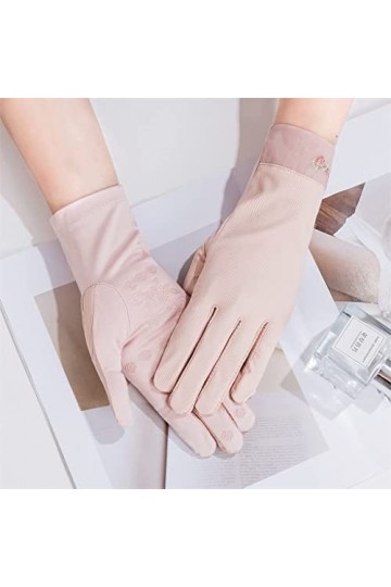 WAAZI Gants décran Tactile en Dentelle de Coton été Femmes Boucle Maille Creuse Conduite Gants déquitation Color : D , Si