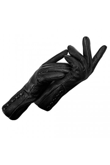 n/a Décoration Bouton Chaude Douce Gants Dames en Peau de Daim de Haute qualité 70% Laine Color : A, Size : 7 