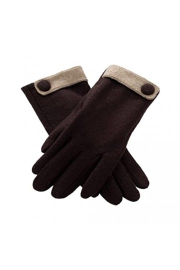 Gants complets en velours avec broderie pour femme - Pour lhiver et le cyclisme - Pour écran tactile - Moufles chaudes D, t