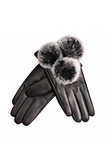 LXXSH Moufles dhiver en cuir PU Mitaines Gants de sport Lady Elegant Femmes Gants féminins couleur : noir, taille : code L 