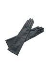 Moufles en cuir pour femme - Doublure thermique en velours - Coudière - Gants utilitaires pour écran tactile - 40 cm - Doublu