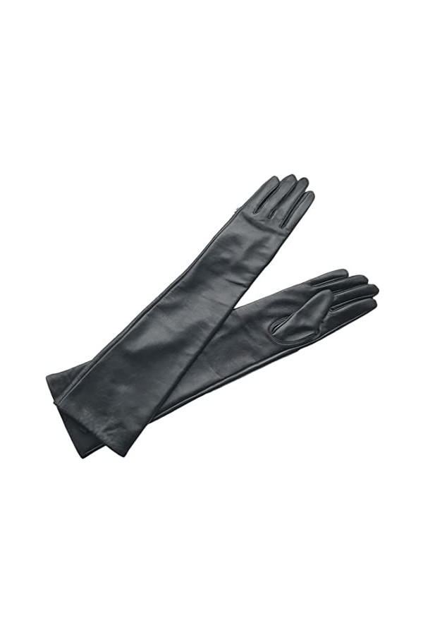 Moufles en cuir pour femme - Doublure thermique en velours - Coudière - Gants utilitaires non compatibles avec écran tactile 