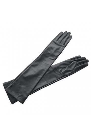 Moufles en cuir pour femme - Doublure thermique en velours - Coudière - Gants utilitaires non compatibles avec écran tactile 