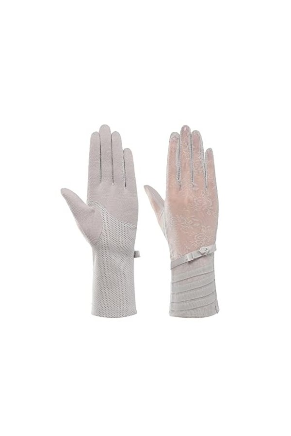 Gants for Femme Longs et Fins for la Conduite et Le Cyclisme en Dentelle à écran Tactile Gants élastiques en Soie de Glace Co