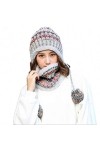 Aisaving Femmes Tricoté Chapeau Écharpe Ensemble Hiver Chaud Épaissir Crochet Bobble Pom Pom Beanie Chapeau Bonnet en Plein A