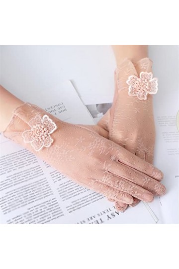 Gants dété for Femmes à écran Tactile Respirant en Soie de Glace Mince conduisant Un Tramway conduisant des Gants en Dentell