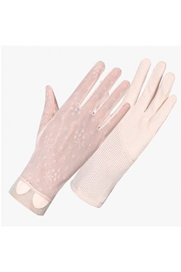 Gants en Dentelle Femmes été extérieur équitation Conduite Mince Respirant Glace Soie Court écran Tactile Confortable et lége