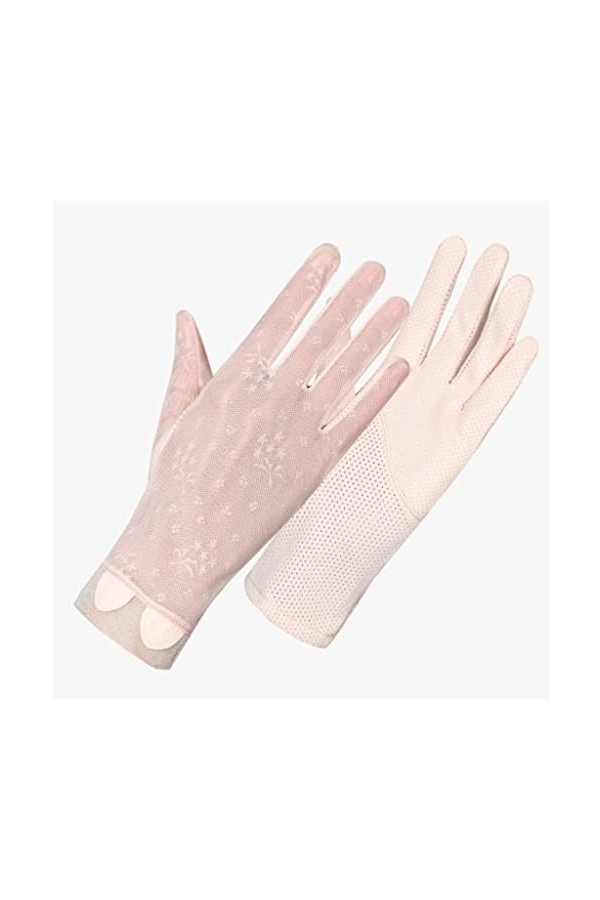 Gants en Dentelle Femmes été extérieur équitation Conduite Mince Respirant Glace Soie Court écran Tactile Confortable et lége