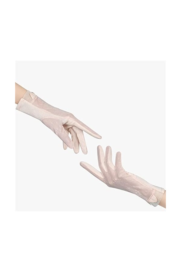 Gants en Dentelle Femmes été extérieur équitation Conduite Mince Respirant Glace Soie Court écran Tactile Confortable et lége