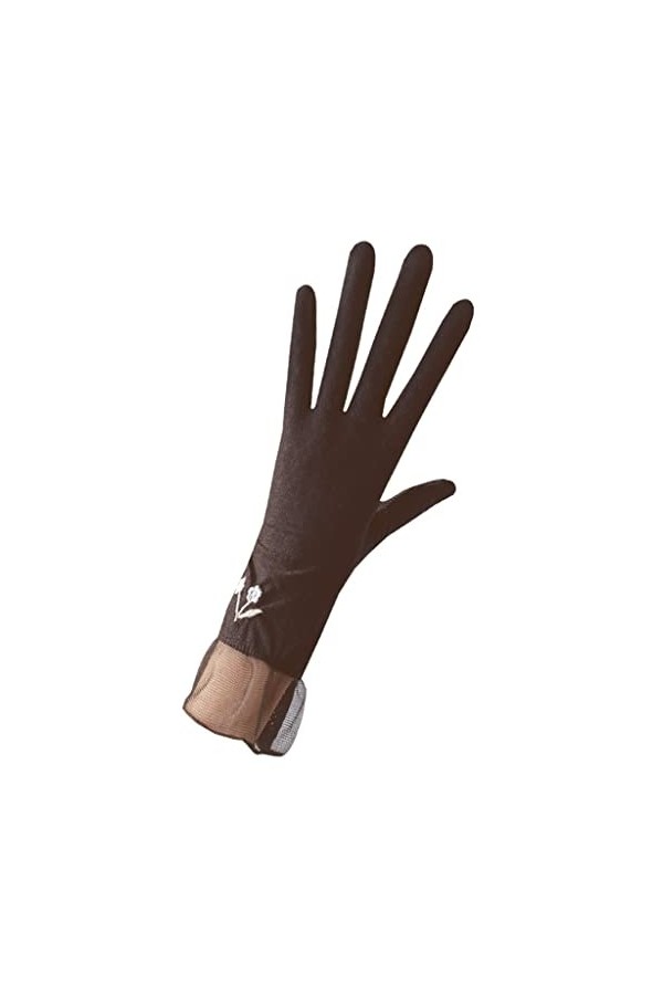 Gants dété Minces for Femmes au Volant dun écran Tactile en Soie de Glace Respirant en Dentelle brodée dans Un Tram Confort