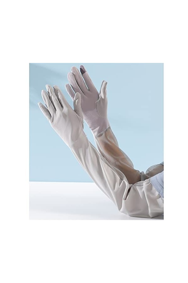YANYUESHOP Gants Longs Manches en Soie de Glace dété pour Femmes Protège-Bras Minces Respirants Les Manches du conducteur Pe