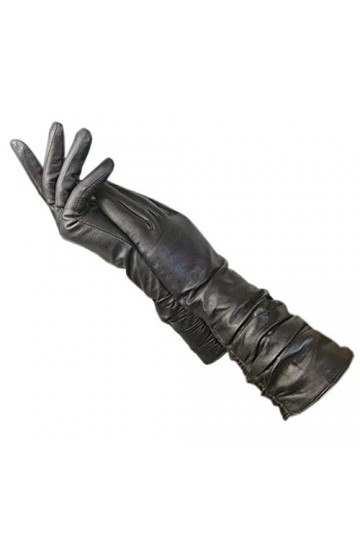 GLUXIT Gants dhiver Gants de Bras for Femmes Chauds Femmes Longue Section Doublure en Cuir Conduite Color : Argento, Size :