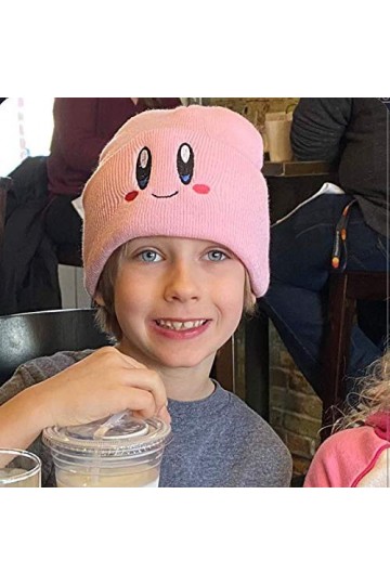 Eicimikto Bonnet tricoté Unisexe pour Homme Femme Fille garçon - Bonnet dhiver - Kirby - Rose, Rose, Taille Unique