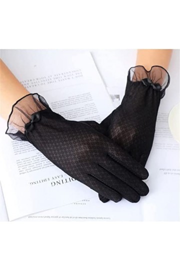 WAAZI Gants Femme Été Mince Ombre Dentelle Respirant Stretch Écran Tactile Monter Un Tram Color : B , Size : 24*8cm 