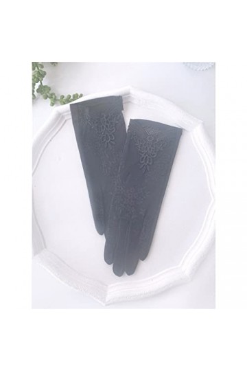 WAAZI Gants en Dentelle Femmes été Mince Conduite écran Tactile Respirant Glace Soie équitation Tram Gants Color : B , Size