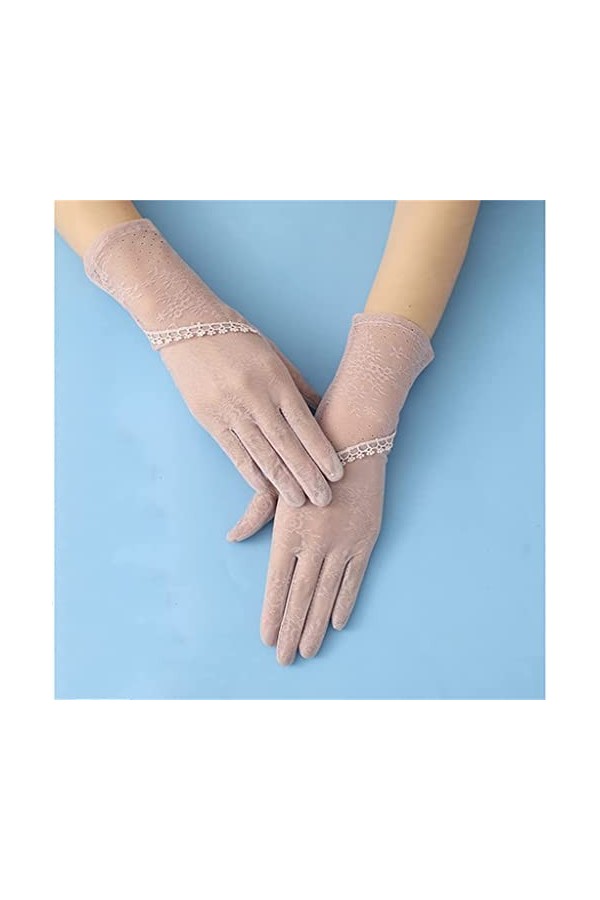 WAAZI Gants dété Minces for Femmes à écran Tactile en Soie de Glace for la Conduite de Moto Gants en Dentelle Color : A , 