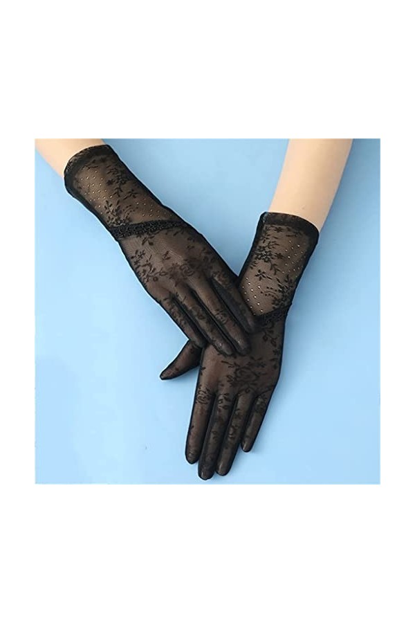 WAAZI Gants dété Minces for Femmes à écran Tactile en Soie de Glace for la Conduite de Moto Gants en Dentelle Color : A , 