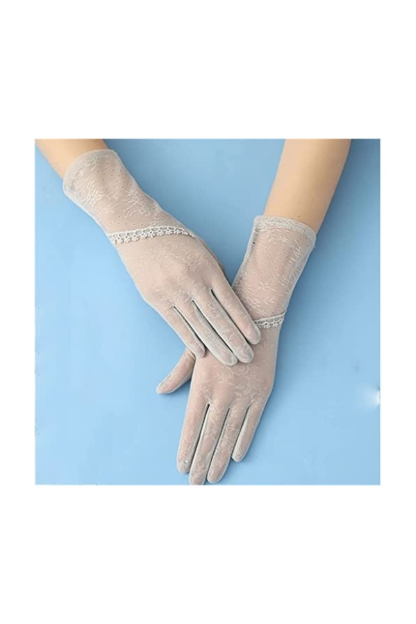 WAAZI Gants dété Minces for Femmes à écran Tactile en Soie de Glace for la Conduite de Moto Gants en Dentelle Color : A , 
