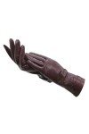 n/a Gants Hiver Femmes Gants Bracelet Vin Rouge Conduite Sports en Plein Air Chaud en Cuir Épaissi Mitaines Color : A, Size 