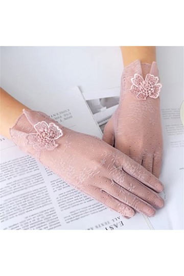 WAAZI Gants dété for Femmes à écran Tactile Respirant en Soie de Glace Mince conduisant Un Tramway conduisant des Gants en D