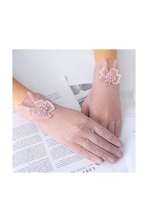 WAAZI Gants dété for Femmes à écran Tactile Respirant en Soie de Glace Mince conduisant Un Tramway conduisant des Gants en D