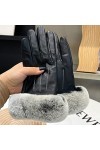 GLUXIT Beaux Gants en Cuir Dames Hiver Chaud Cheveux Velours épaississement écran Tactile Cyclisme Conduite Main ennuyée