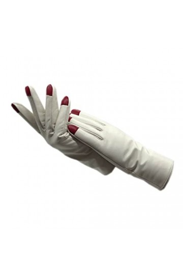 n/a Gants dhiver en Cuir for Poignets for Femmes Gants Blancs Chauds for Femmes Color : A, Size : 8.5 