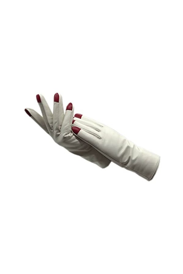 n/a Gants dhiver en Cuir for Poignets for Femmes Gants Blancs Chauds for Femmes Color : A, Size : 8.5 