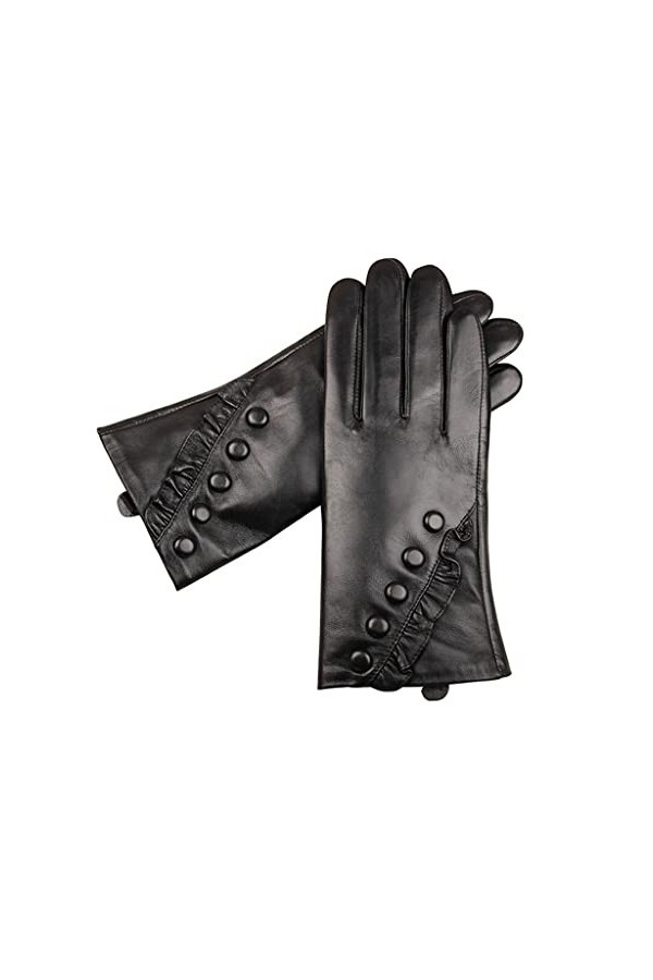 SHYPT Gants en Cuir de Mouton pour Femmes Hiver Chaud écran Tactile doublé Conduite Moto Robe Neige Gants de Conduite Color 