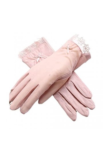 Écran Tactile Printemps, Automne et été Femmes Conduite et équitation Gants Courts en Dentelle Fine à Cinq Doigts Confortable