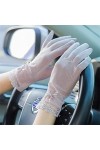 Écran Tactile Printemps, Automne et été Femmes Conduite et équitation Gants Courts en Dentelle Fine à Cinq Doigts Confortable
