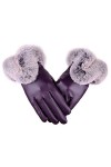 LEIGE Gants dhiver en cuir pour femmes, moufles pour écran tactile, gants chauds pour conduite en plein air couleur : argen