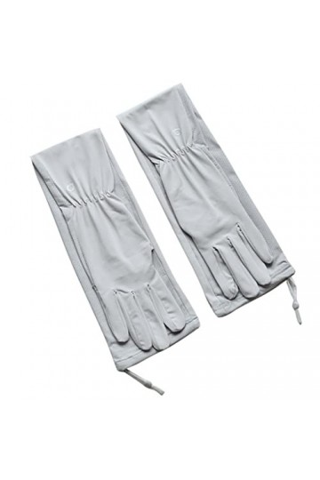 Été Exposé Manches À Deux Doigts Femme Conduite Glace Soie Gants Longs Bras Bras Mince Confortable et léger Color : A, Size 