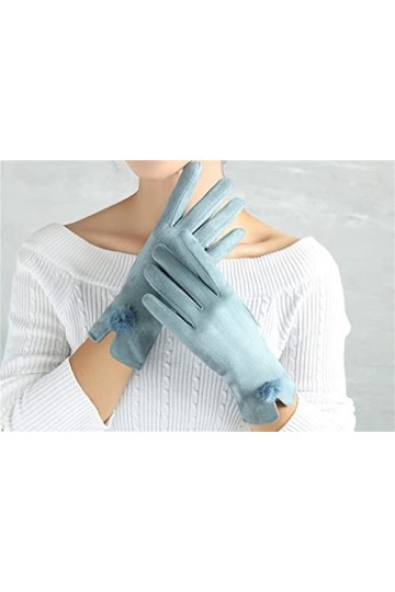 HLDETH Gants décran Tactile Coupe-Vent Minces Femmes Hiver Plein Doigt Chaud Femmes Jeunes étudiants Mitaines Color : Black