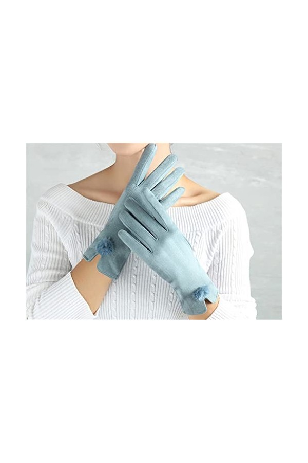 HLDETH Gants décran Tactile Coupe-Vent Minces Femmes Hiver Plein Doigt Chaud Femmes Jeunes étudiants Mitaines Color : Black