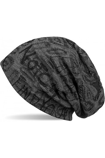styleBREAKER Bonnet Beanie avec Motif écriture au Design Vintage Destroy, Beanie Long Souple, Unisexe 04024074, Couleur:Gris 